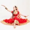 Etnisk klädklänning kvinnlig magdans scenprestanda kostymer orientaliska klassiska sarees 3 stycke passetnisk etnicetnisk