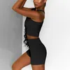 Damen-Trainingsanzüge, nahtloses Sport-Set, kurz, 2-teilig, zweiteilig, bauchfreies Top, BH, Shorts, Leggings, Sportanzug, Workout-Outfit, Kleidung, Fitness, Sportbekleidung