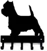 West Highland Terrier Westie Dog Chaveiro Porta-chaves Decoração de parede com arte de ferro - Arte de parede de metal de 6 polegadas/9 polegadas