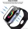 PC Watch Cases For Apple Smartwatch 7 6 5 4 3 2 1 SE 45 mm 41mm 38mm 40mm 42mm 44mm with Tempered Glass Screen Protector Full Coverage