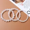 Hebras de cuentas de alta calidad 6 8 10 mm pulsera de cuentas redondas pulseras de piedra de yeso blanco para mujeres hombres pareja brazaletes joyería regalos con cuentas Lar