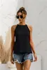 Vrouwen zomer t-shirt mouwloze halter effen kleur tank top vrouwelijke herfst sexy blouse dames chique jonge tees C2473 220318