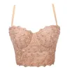 Atoshare Glitter Top with Straps Lace Corset Top Bustier Bra Women Summer Tank Crop Crop Top Party Club Club 220519