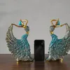 Vilead Dancer Figurines Peacock Résumé Art Ornement Statue Sculpture Résine Modèle Home Office Home Decoartion Craft Desktop Decor 22081808212