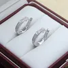 2022 Neues Luxus Doppelreihe Diamant Ohrringe Mode Liebesohrringe für Frauen Hochwertige 316L Titanium Stahlohrring Schmuck281d