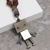 Movable Robot Pendant Necklace hiphop Retro Metal Adjustable Leather Chain Necklaces for Women Men Fashion Jewelry