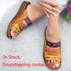 Women Slippers Mixed Color Shoes Hollow Wedges Platform Flat Sole Beach Mules Ladies Slides Party Sandals Zapatos Mujer Y200624 GAI GAI GAI