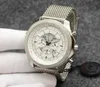 2022 WISTWATCH LISTWATCH 49MM Unitime Watch Chronograph Quartz Movement Sier Case Limited Sier Dial Leathe