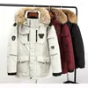 Jaqueta de inverno de parkas masculino com capuz quente de pato branco anorak masculino parka mid longa destacável colarinho de pêlo casaco impermeável phin22