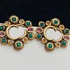 Vintage Women Jewelry Designer Earring For Womens Multicolor Diamond Earrings Luxury Letter G Stud Fashion Golden Studs With Box 2204017WU