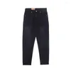 Jeans pour hommes Top qualité épais élégant stretch automne hommes hiver denim noir pour pantalon droit coton spandexmen heat22