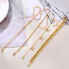Очарование браслетов 6pcs/Set Bohemian Gold Tassel для женщин Boho Jewelry Geometric Level