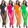womens sexy two piece pants set see through pant suits sleeveless tank top long sheer wide legging trousers set lady summer wears