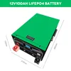 LifePo4 Battery Green Green Intival BMS عرض 12V 100AH ​​، حجم Bluetooth مخصص ومقبول ، مناسب لعربة الجولف ، الكهروضوئية ، القوارب والقوارب والكارمبرفان