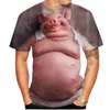 Erkek Tişörtleri Yaz Tshirts Yenilik Hayvan Domuz 3D Baskı T-Shirt Komik Domuzlar Sıradan En İyi Nefes Alabilir ve Rahat Sof T Shirt Menmen's