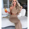 Casual Dresses Townlike Halter Knitted Sexy Dress Women Backless 2022 Summer Temperament Elegant Slim Bodycon Midi Long Vestidos