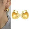 2022 Women Hoop Earrings Simple Fashionable Charms Loves Stud Gold Plated Earrings Luxury High Quality Bride Korean Indian Christmas Gift Female Jewelry Accessory