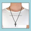 Pingente Colares Pingentes Jóias Aço Inoxidável Cruz Mens Religião Crucifixo Charme Titânio Corrente Para Mulheres Moda Presente Gota Del