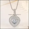 Pendanthalsband Peach Heart Necklace For Women Jewel Fashion Fl Diamond Exquisite Sier Drop Delivery 2021 Pendants DHSeller2010 DHCS6