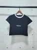 Damska designerska koszulka Crop Top Nadrukowane litery Tee Letnia czarna koszulka Damska na co dzień Hip-hopowe krótkie rękawy Rock Streetwear Camisole Okrągły dekolt Modne bawełniane topy