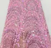 2022 Plus Storlek Arabisk Aso Ebi Rosa Lyxig Sparkly Prom Klänningar Sequined Lace Evening Formell Party Andra Receptionen Födelsedag Engagemang Klänningar Klänning Zj775