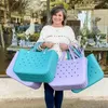 Beach Bags Waterproof Woman Eva Tote Large Shopping Basket Bags Washable Beach Silicone Bogg Bag Purse Eco Jelly Candy Lady Handbags 78798