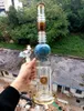 18 inch Brown Glass Water Bong Hookahs with Blue Round Ball Thick Smoking Pipes 14mm female joint