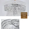 Diamant kristal kroonluchter luxe suspensie LED -lampen chroom/gouden lichten chassis voor decor villa trap woonkamer lobby hanglampen lampen