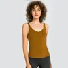 AL0LULU Sports Top Yoga Outfits New Sexy V-cuello Beauty Back Vest Mujer con almohadilla en el pecho Stretch Slim Long Yoga Wear