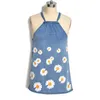 Womens Summer Daisy Tank Halter Neck Bandage Sexy Vest Long Camisole Sleeveless Sunflower Print Denim Women Blouse Tops T-Shirts 220325