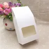 50pcs Kraft Paper Party/Wedding Gift Cake/Chocolates/Candy Packing Bags Stand Up Food Clear PVC window Seal boxes