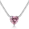 Fashion Tennis collana cuore designer catena in argento sterling 925 rosa bianco 5A collana di diamanti con zirconi cubici donna girocolli gioielli di lusso con confezione regalo