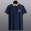 Camiseta polo de algodón de manga corta bordada de gama alta para hombre, ropa de moda coreana, top de lujo de verano 220606