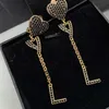 Femmes Dangle Boucles D'oreilles Designers De Mode Or Hoops Bijoux Diamant Lettres Pendentif Luxurys Designer Amour Boucles D'oreilles Goujons 925 Lustre En Argent Avec Boîte