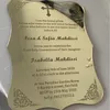 10pcs Personnalisez le miroir d'or argent acrylique invitation graveur impression laser coupé de mariage cartes de mariage 220707