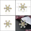 Pins Brooches Jewelry 100% Pure 925 Sterling Sier Snowflake Brooch For Women Korea Pins Coat Artdeco Christmas Gift Ymbr004 Drop Delivery 2