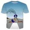 Roadrunner Wile e Coyot Série Camiseta Homens Mulheres 3D Impresso Novidade Moda Camiseta Hip Hop Streetwear Casual Verão Tops 220712