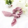 2022 Hair Scrunchies Bunny Oreilles Bandons de coiffure VELVET TIVE TIE SOLIDE PONTUE SOLDE FEMMES FILLES ACCESSOIRES DE MODE ACCESSOIRES 18 COULEUR