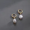 Orecchini pendenti pendenti con perle barocche d'acqua dolce bianche da 8-9 mm fatti a mano per gioielli da donna 3 paia/lotto
