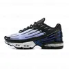 Designer TN PLUS 3 Tuned III Mens Sports Sports Sapatos a laser Azul Branco Couro Aquamarina Obsidiana Hiper Violet Defra