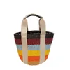 2022 été mode paille tissé sac à provisions broderie C Lafite herbe légumes panier voyage pochette sac à main femmes dame plage sac à main