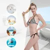 Bikini Fashion SwimwearTrendy Geometric Pattern Summer Beach Vacation Swimming Condole belt sexy Two triangle Beach Swimwear