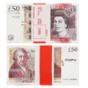 Prop Money Toys Livres britanniques GBP British 10 20 50 faux billets commémoratifs jouet pour enfants cadeaux de Noël ou film vidéo194hSH36XLTY