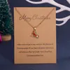 Fashion Enamel Christmas Tree Santa 2022 Claus Snowman Pendant Necklace Jewelry For Women Choker Clavicle Chain Card Party Gifts