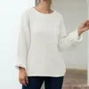 Kadın Sweaters Kadın Kadınlar Sonbahar Uzun Kol O yakalı Kazak Tıknaz Knited Düz Renk Kazaklık Toplar Günlük Gevşek Jumper'lar
