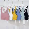 Damen-Unterhemden und Tanktops, Unterwäsche, einfarbig, Yoga-Oberteil, Trainingsanzüge, Designer-Rückengurt, ohne BH, Laufen, Fitness, Slim-Fit-Oberteile, Loulou 002