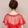 Wraps Jackets Red Cape Wedding Appliqued Lace Women Bridal Mariage Shrug Party and Shawls