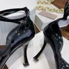Scarpe eleganti da donna con fibbia in pelle laccata sandali decorativi con diamanti serie punk estate sexy party cornice nastro 8,5 cm 35-40
