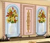 Personalizza sfondi per decorazioni per la casa adesivi da parete in stile europeo piante intagliate dorate e fiori da parati murali murali