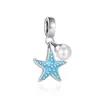 925 sterling Silver Dangle Charm New Ocean Dolphin Whale Murano Glass Turtle DIY Beads Bead Fit Pandora Charms سوار DIY المجوهرات